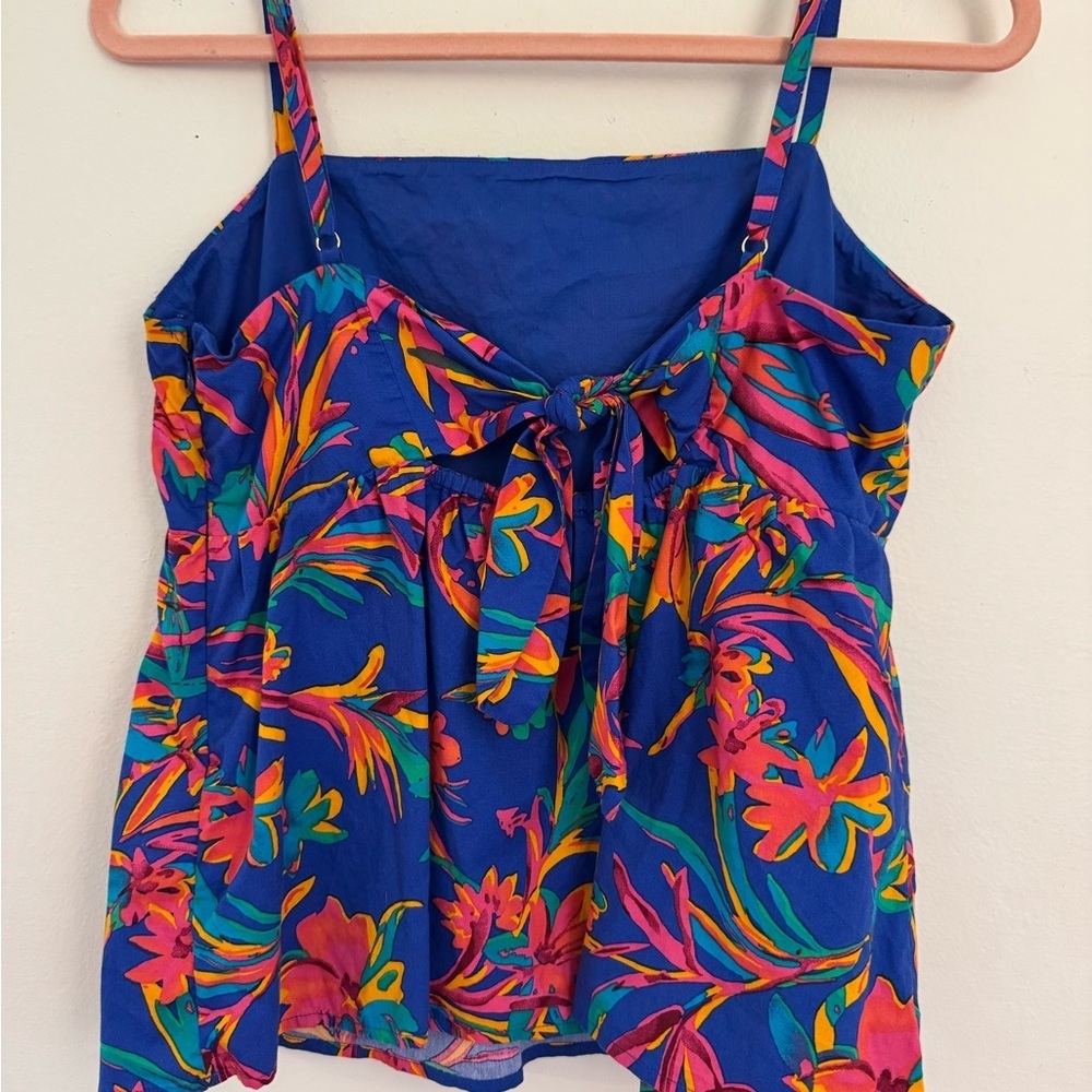 J.Crew Floral Tie Back Peplum Cami Top | Size 12 - Picture 4 of 5